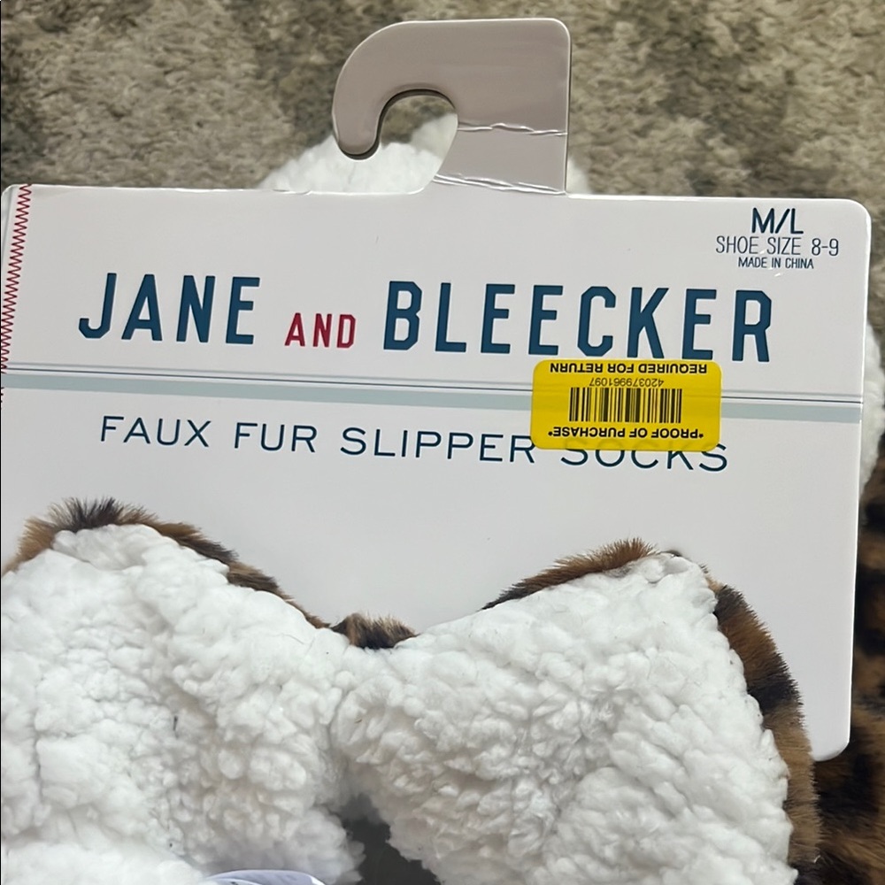 Jane and Bleecker Leopard Print Slippers - Picture 3 of 4